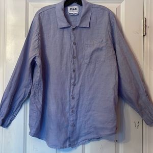 FLAX light blue %100 LINEN button down Tunic Top S